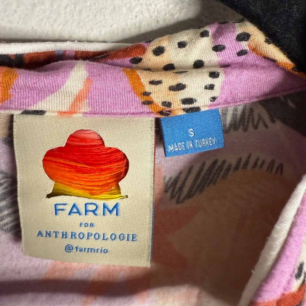 Farm Rio by Anthropologie Women's Small Pink Pineapple Sleep Tunic‎ Dress Comfy - Picture 5 of 6